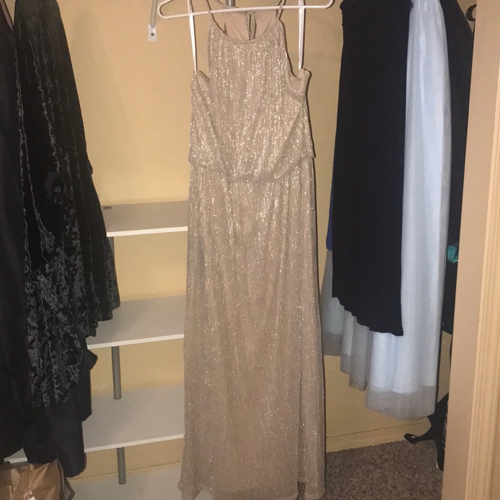 Gold shimmer maxi dress